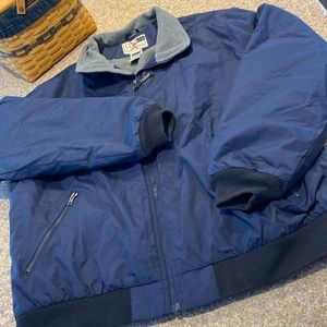 L.L. Bean Blue Warm Up Jacket Gray Fleece Lined XXL Reg 205107 Zip Up